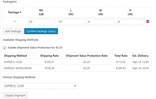 Manage the number of packages required to ship your order