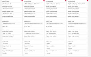 Set up multiple locations to ship from and choose a default location; you can override the ship-from location inside orders
